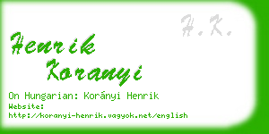 henrik koranyi business card